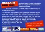 Reclaim Our NHS Postcard